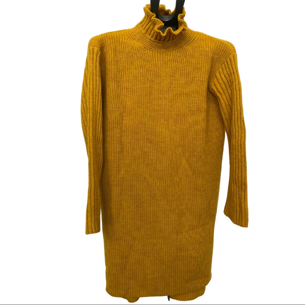 Fall yellow sweater dress